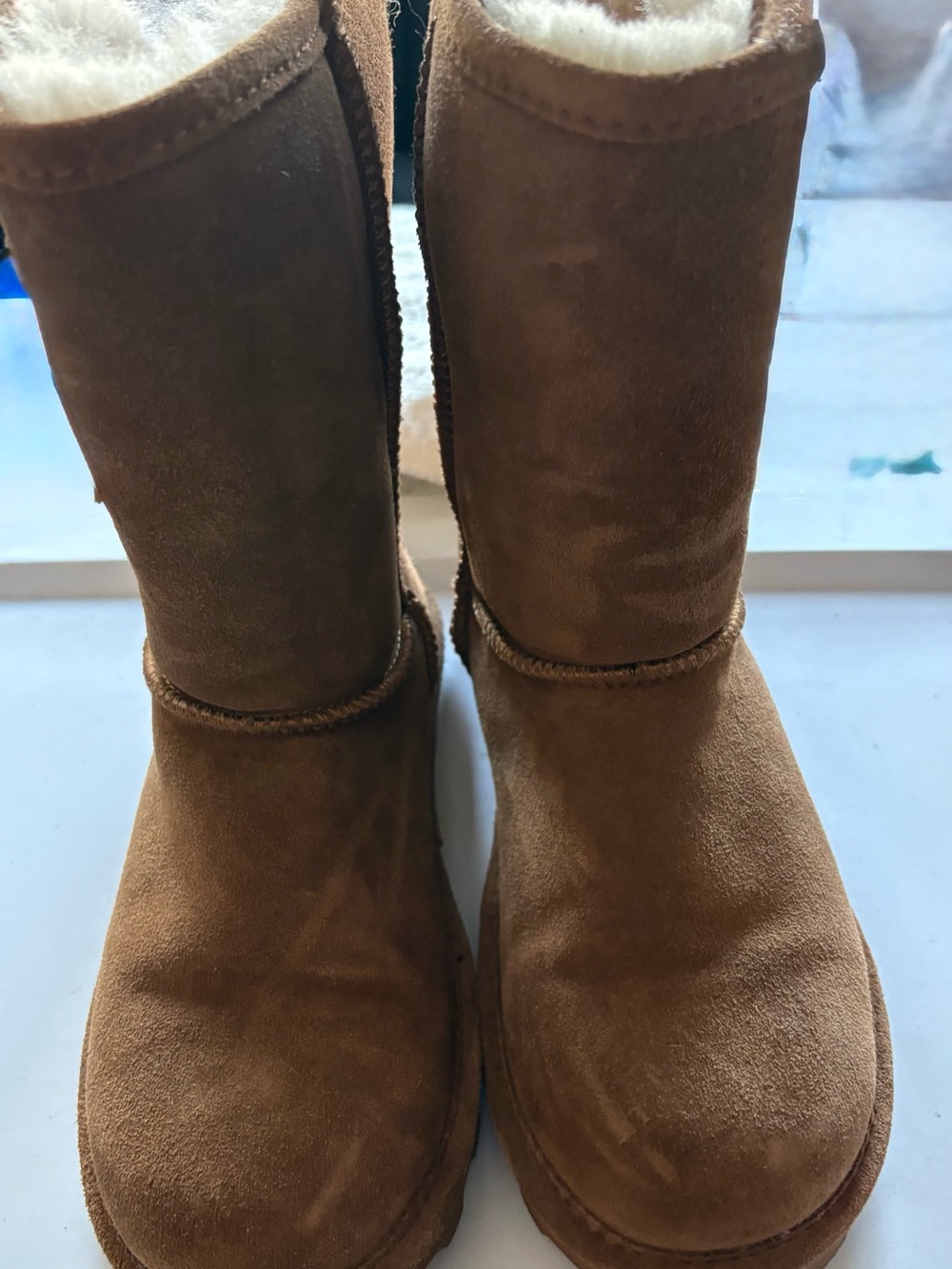 BearPaw Women's Chestnut Suede Plush-Lined Slip-On Boots